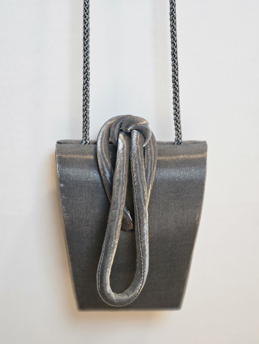 La Regale Ltd. Metallic Pewter Grey Evening Bag Mini Crossbody Clutch